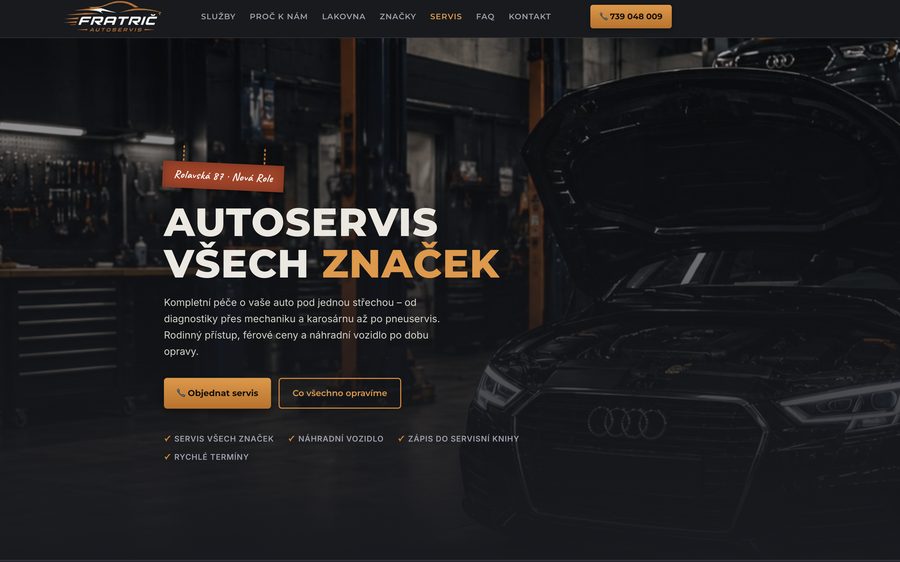 Náhled webu Autoservis Fratrič