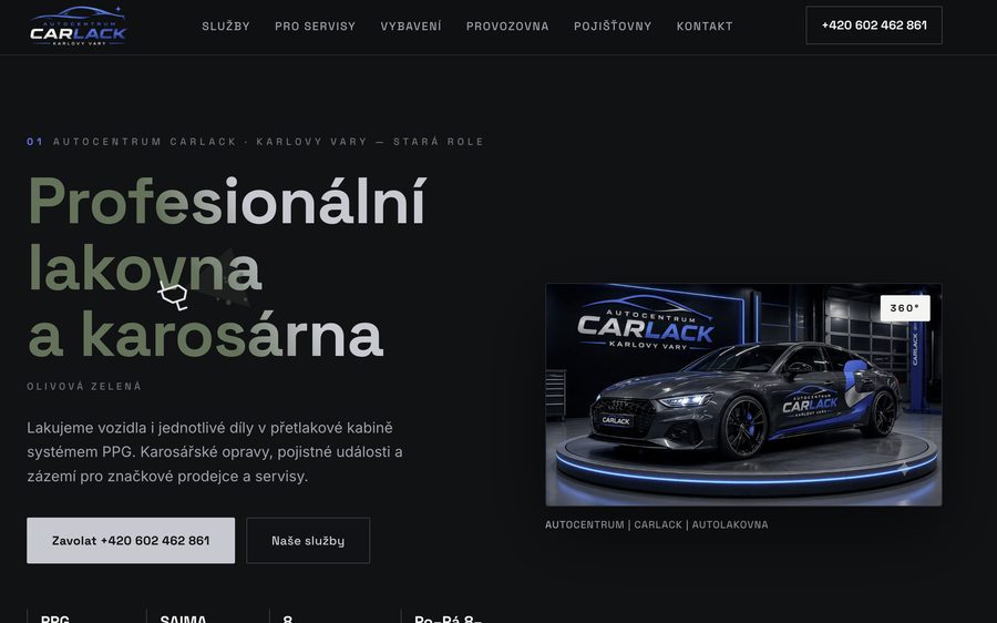 Náhled webu Autocentrum CARLACK