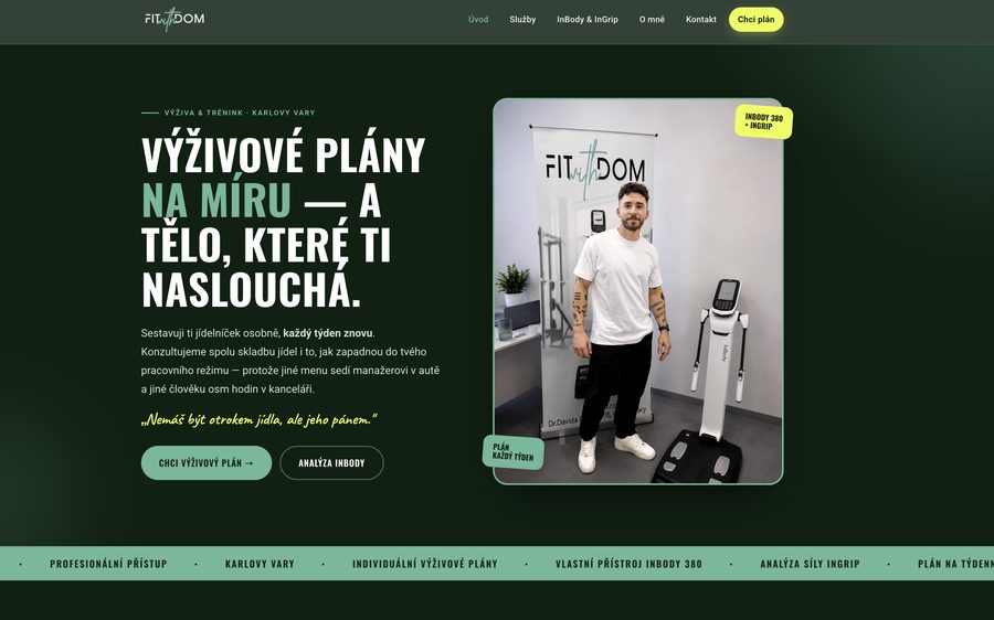 Náhled webu FitWithDom